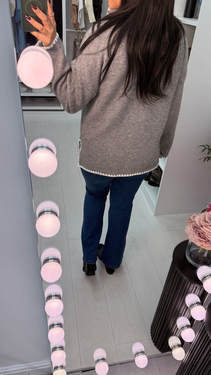 Aryanna Contrast Stitch Cardigan