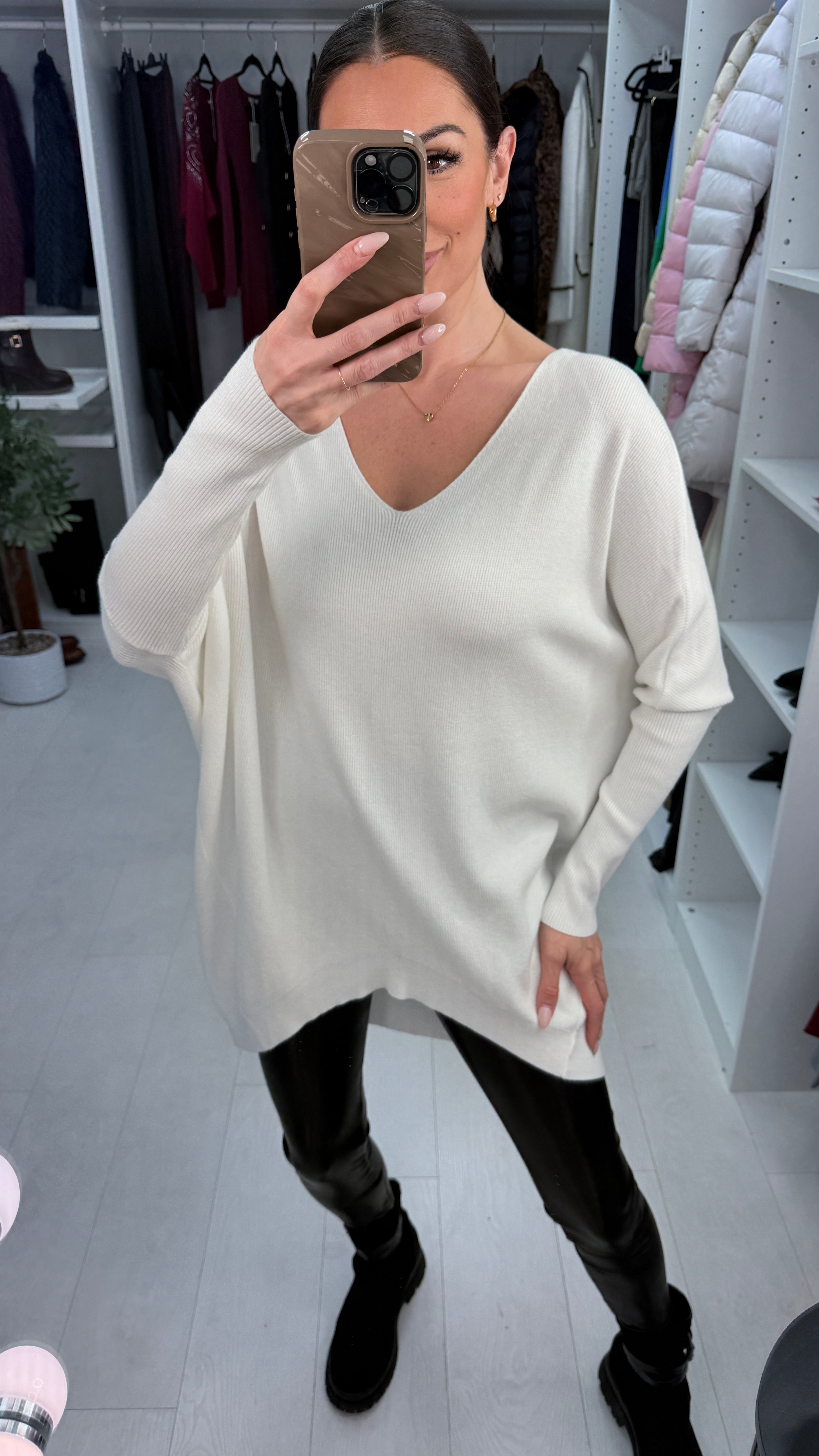 Bethan Plain Embellished Cut Out Back Jumper