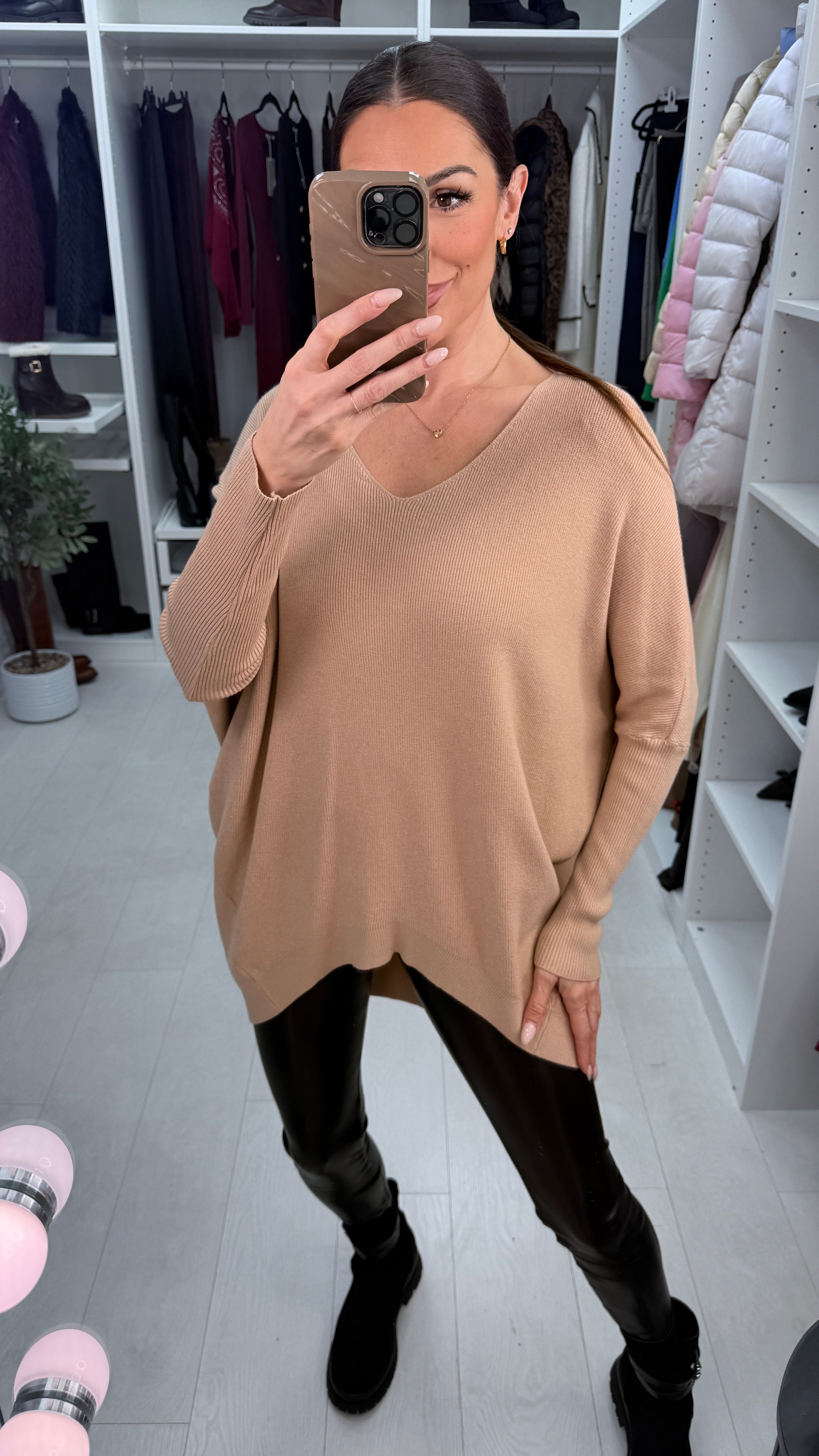 Bethan Plain Embellished Cut Out Back Jumper