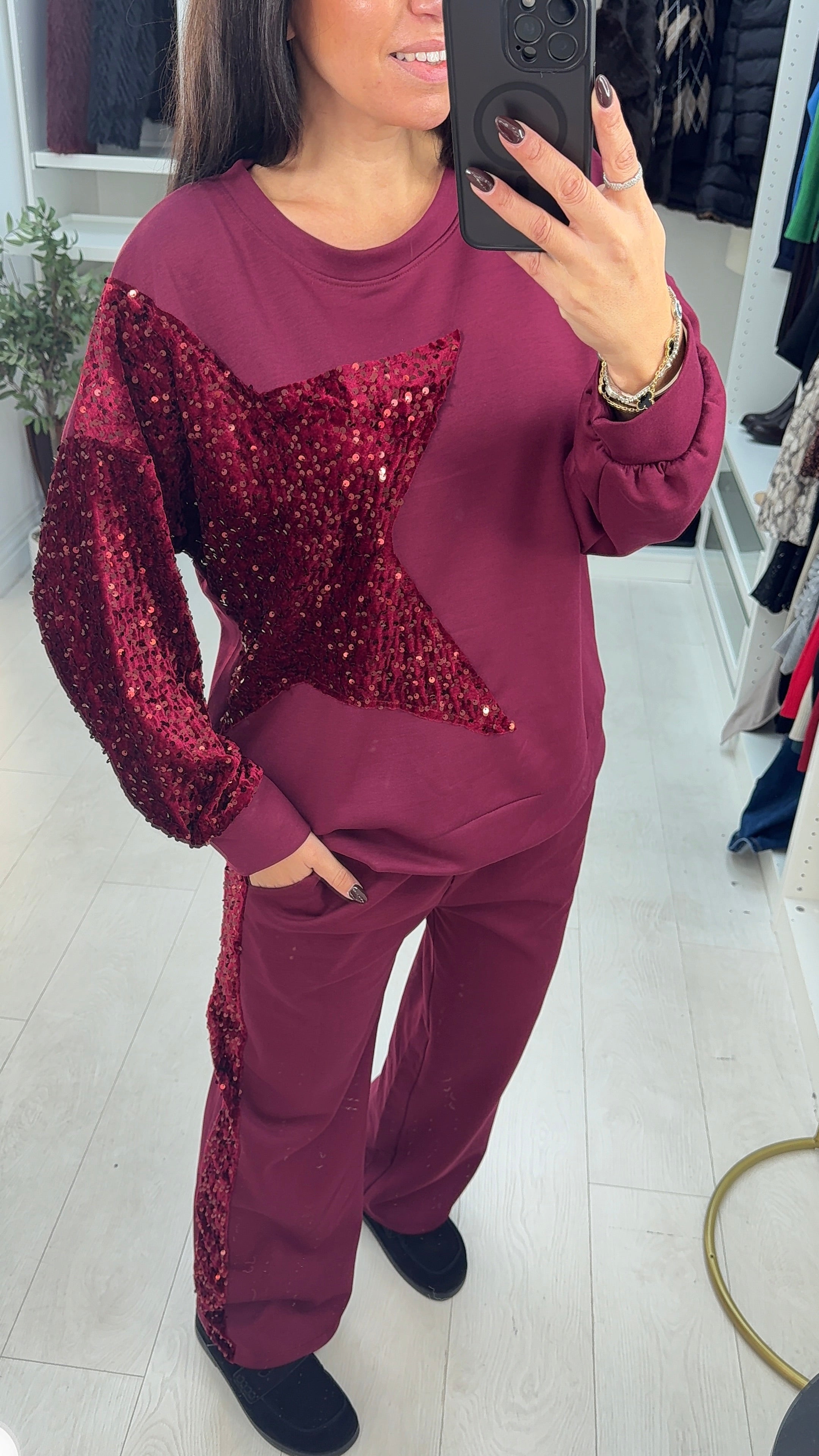 Laurina Sequin Star Detailed Loungewear Set