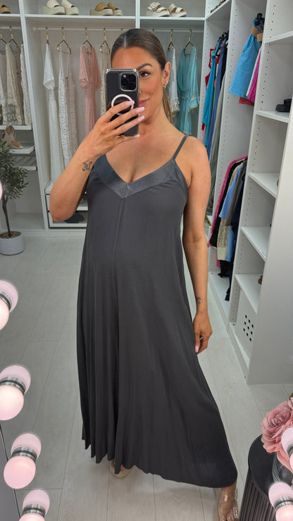 Melis Satin Edge Wide Leg Jumpsuit