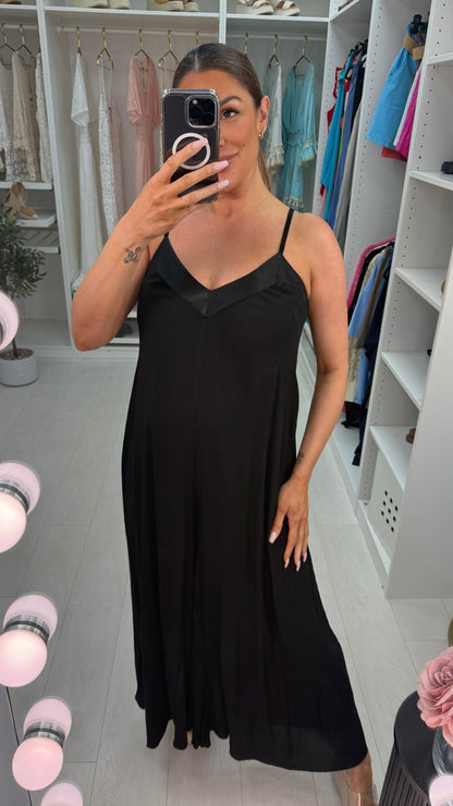 Melis Satin Edge Wide Leg Jumpsuit