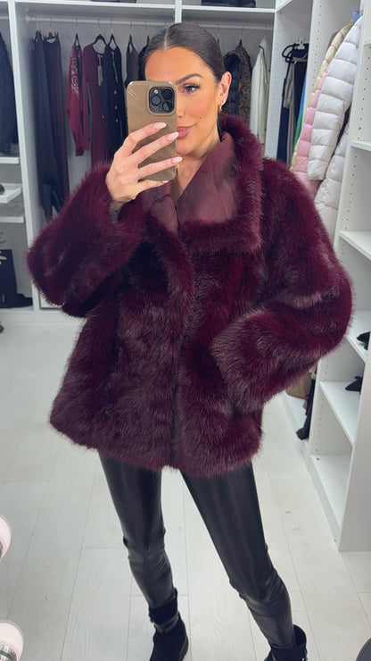 Isayla Reversible Faux Fur Detail Coat