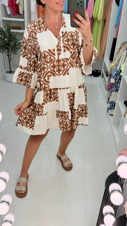 Meira V-Neck Smock Dress