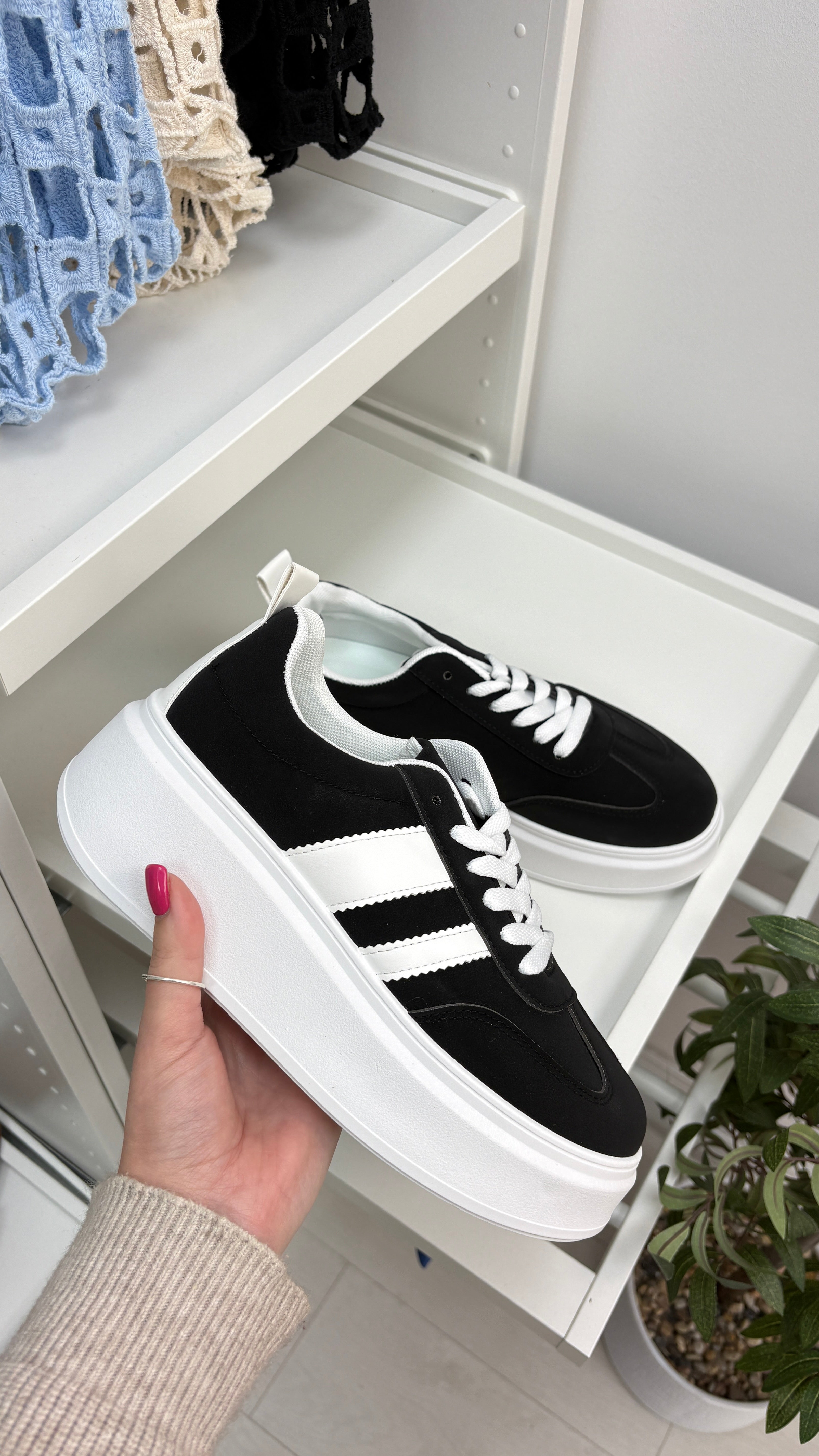 Macey Faux Suede Platform Trainers