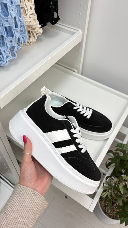 Macey Faux Suede Platform Trainers