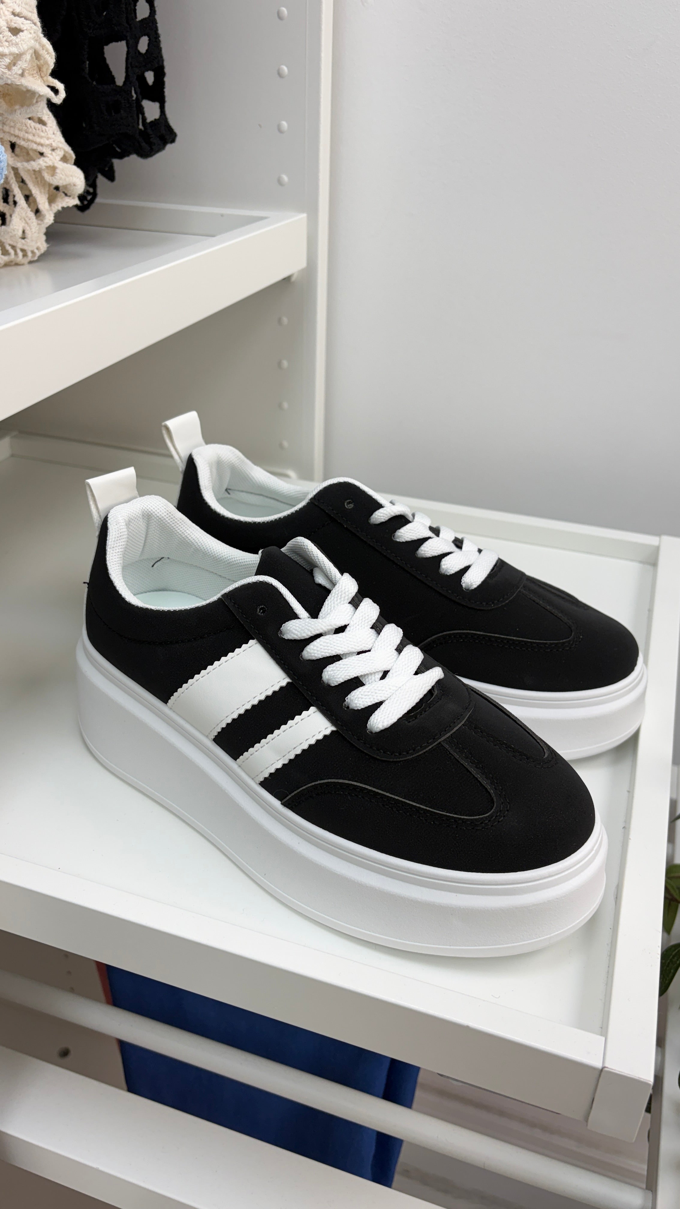 Macey Faux Suede Platform Trainers