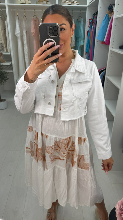 Kimora Distressed Cropped Denim Jacket