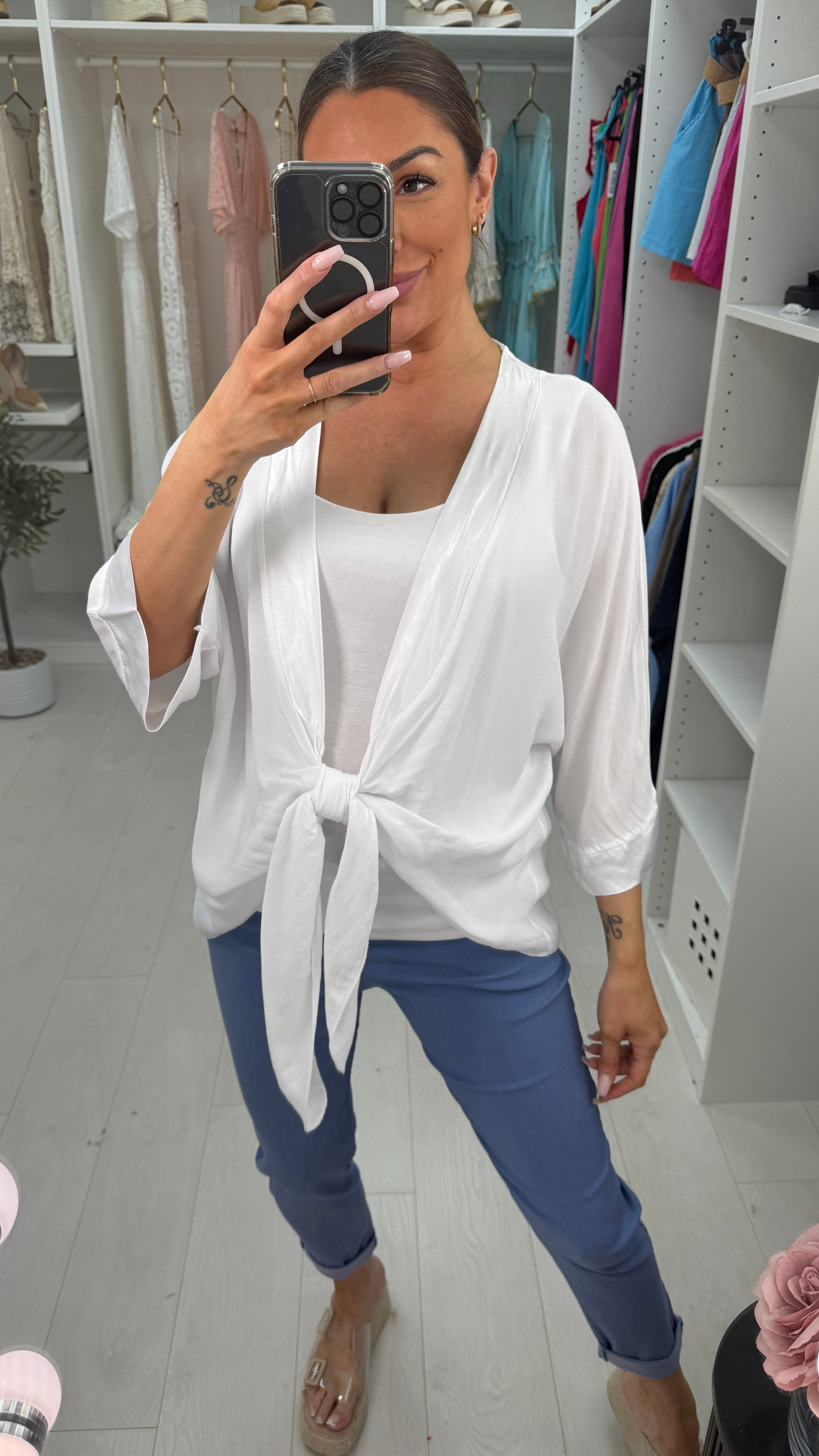 Cochilla Satin Trim Cardigan