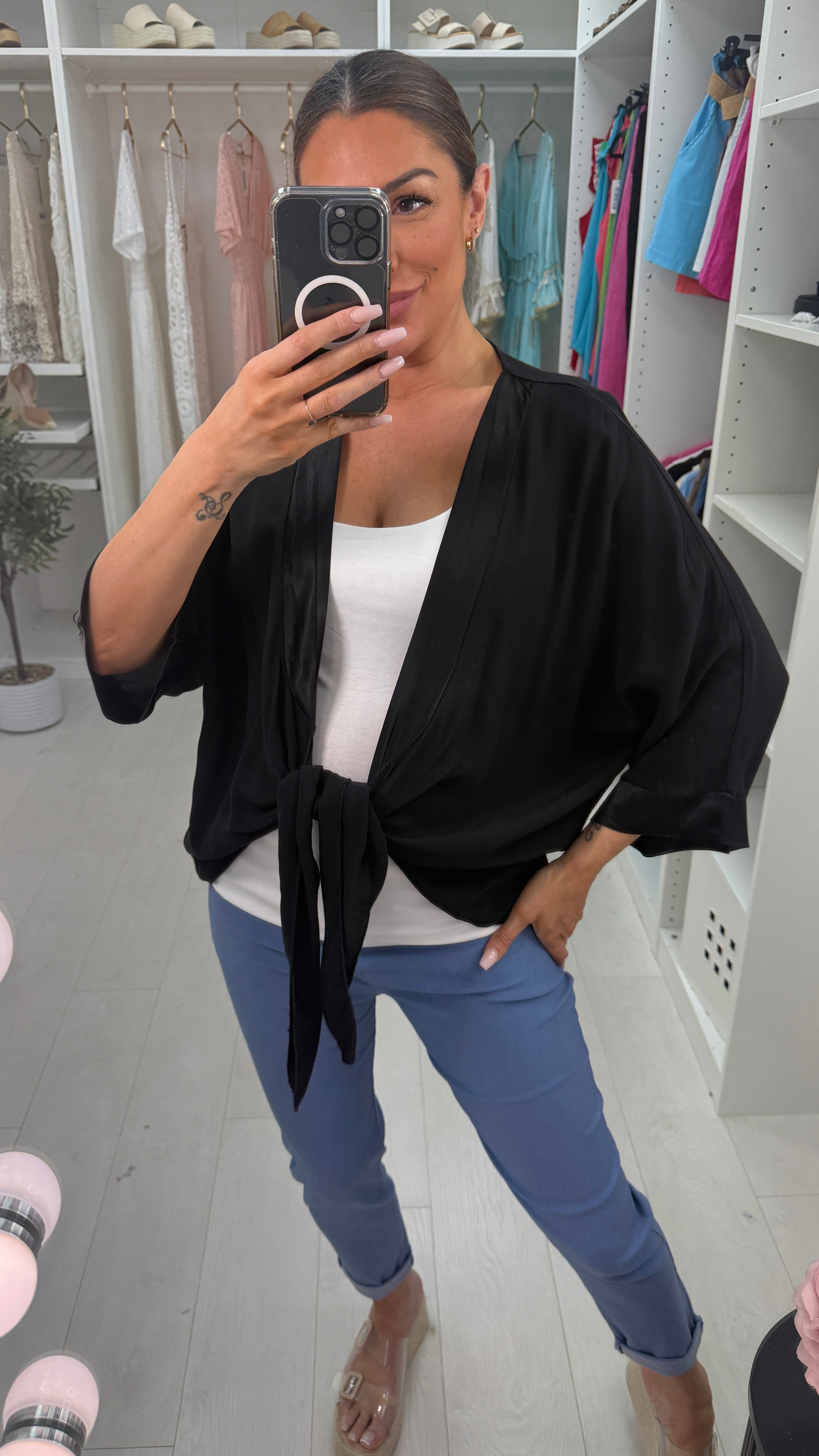 Cochilla Satin Trim Cardigan