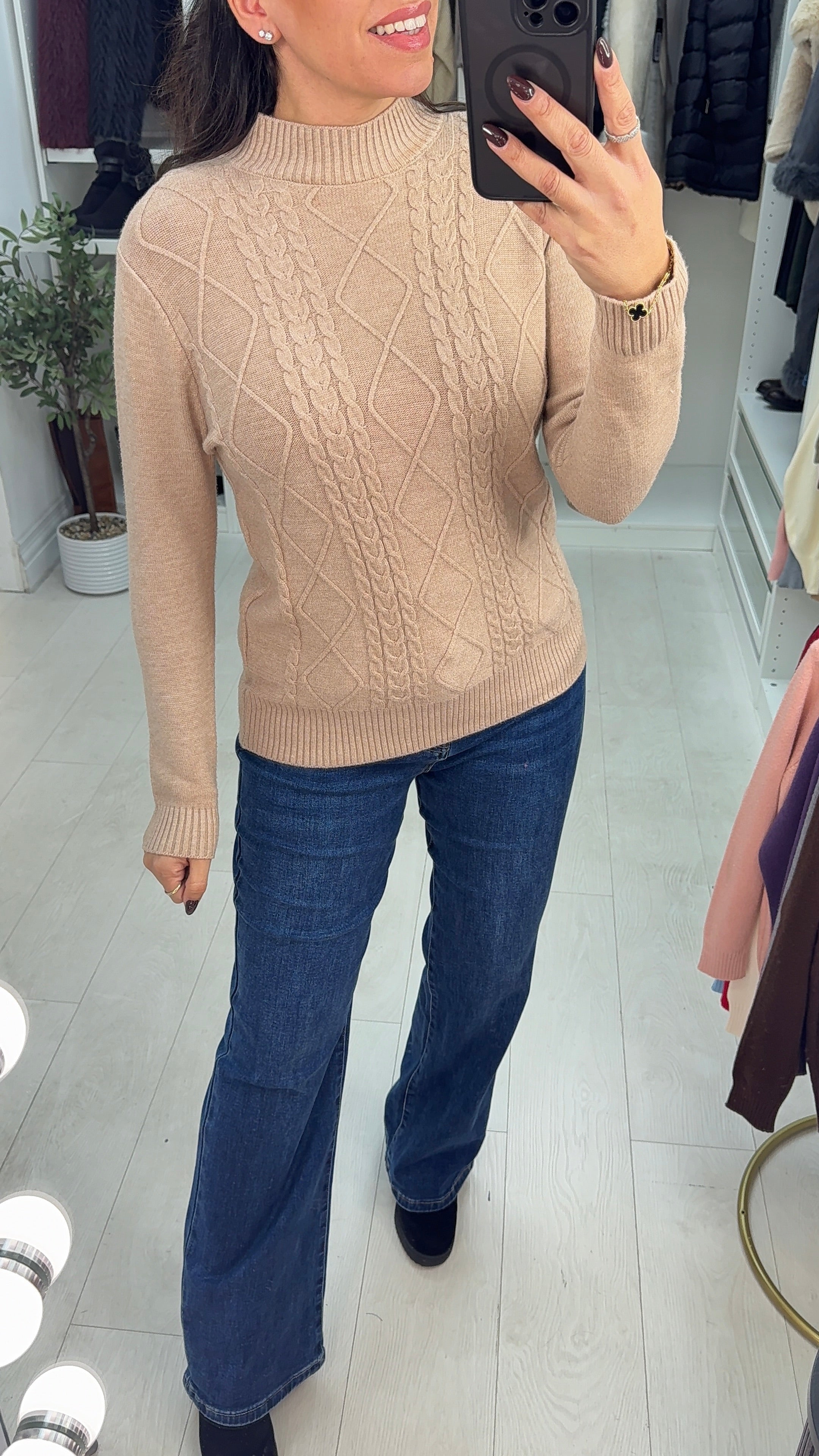 Valli Cashmere Mix Cable Knit Jumper