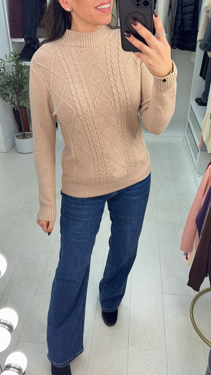 Valli Cashmere Mix Cable Knit Jumper