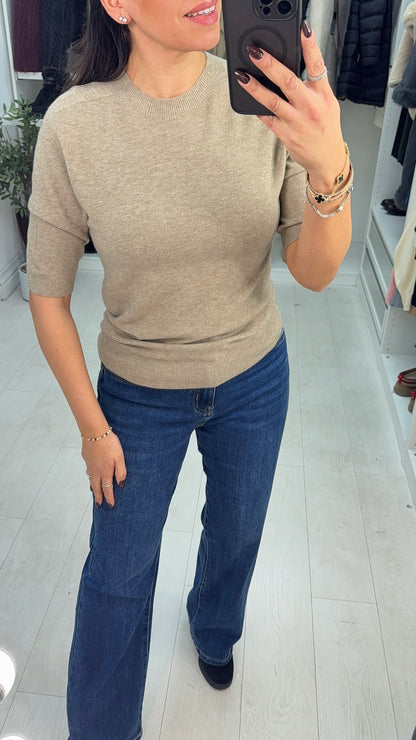 Korine Plain Short Sleeve Thin Knit Jumper