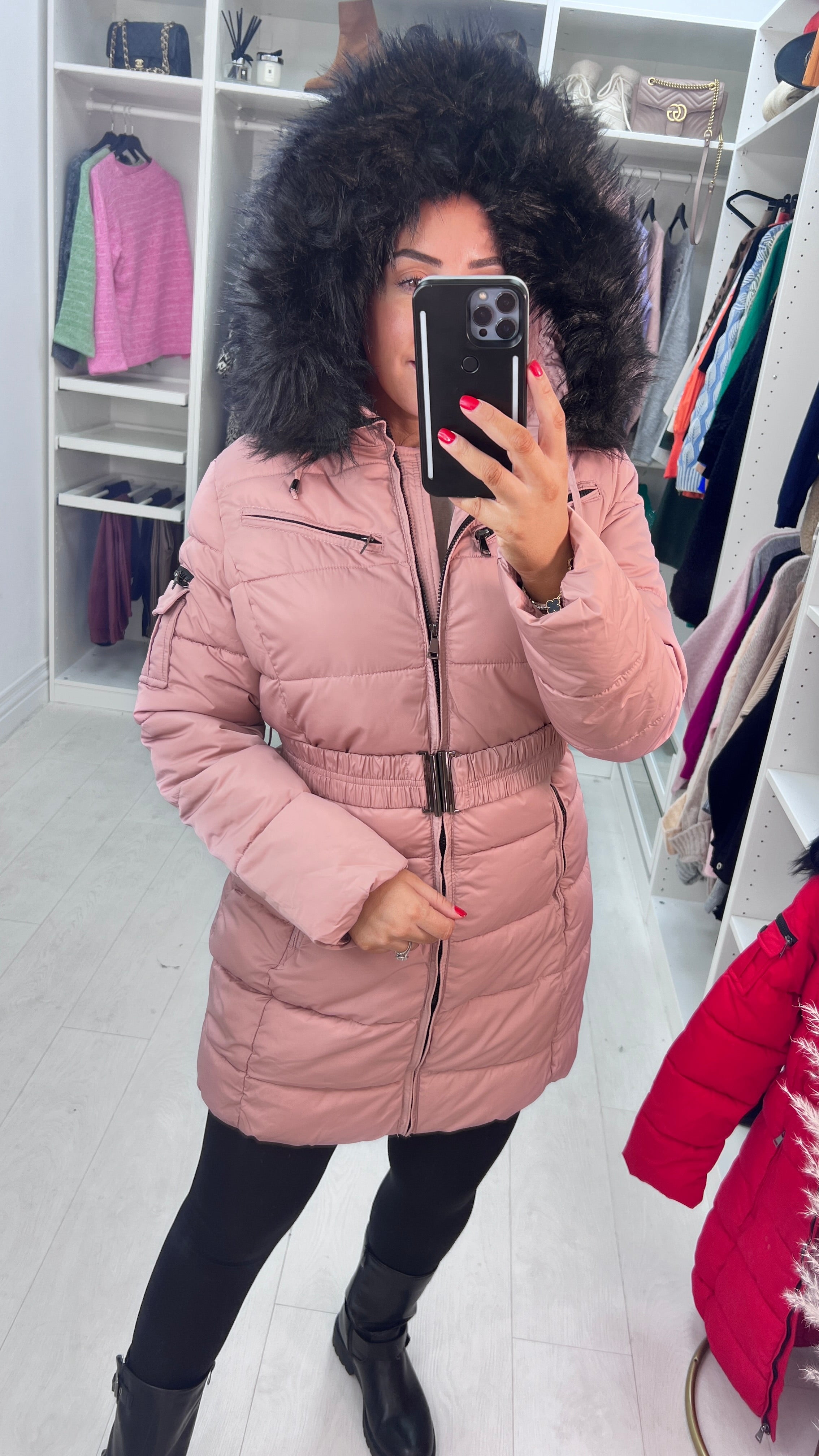 Trixie Baby Pink Faux Fur Hooded Coat