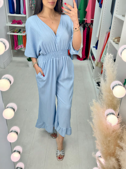 Cassis Crepe Wide Leg Jumpsuit