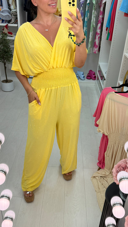 Helin V-Neck Diamante Magic Jumpsuit