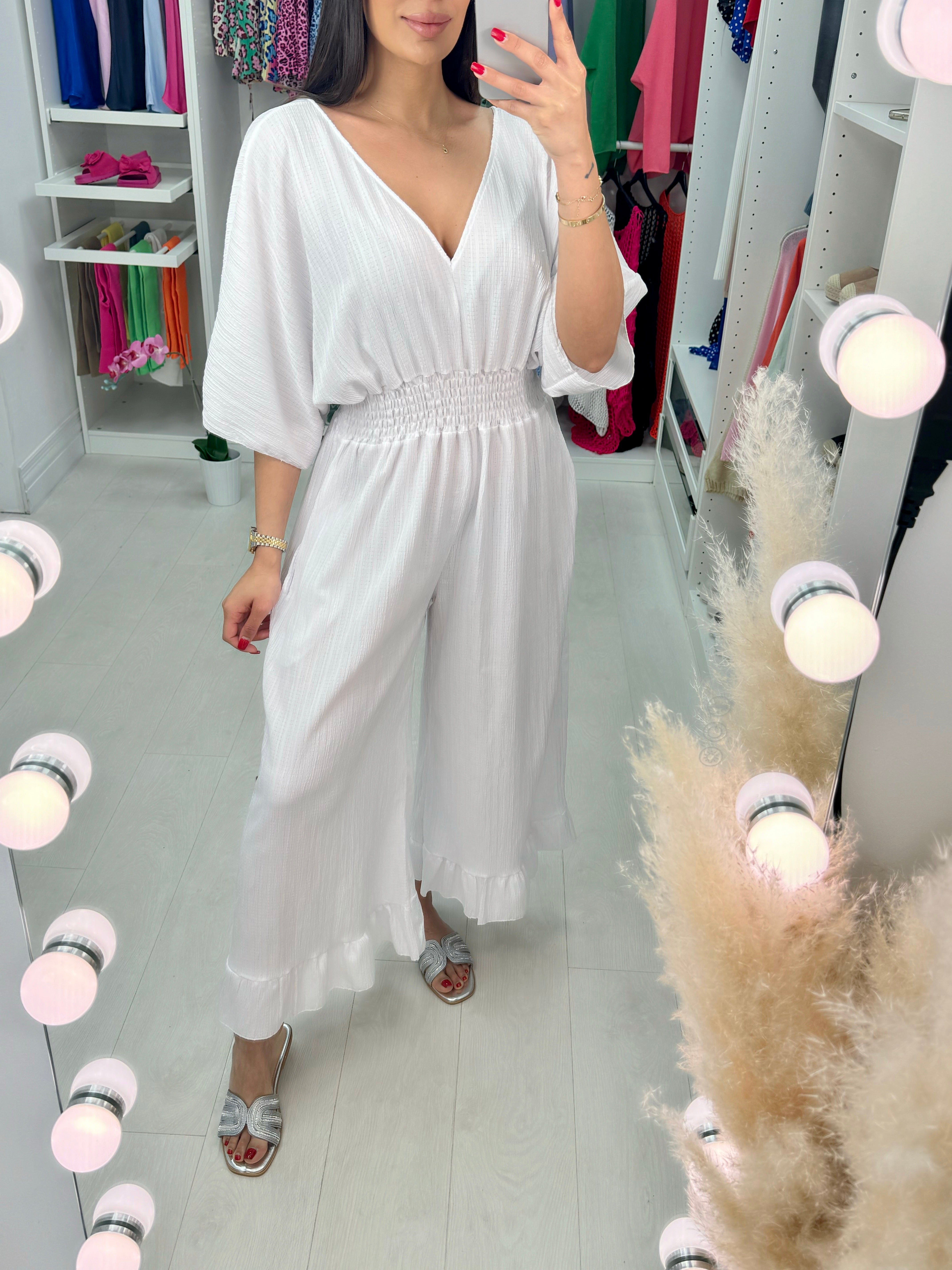 Cassis Crepe Wide Leg Jumpsuit