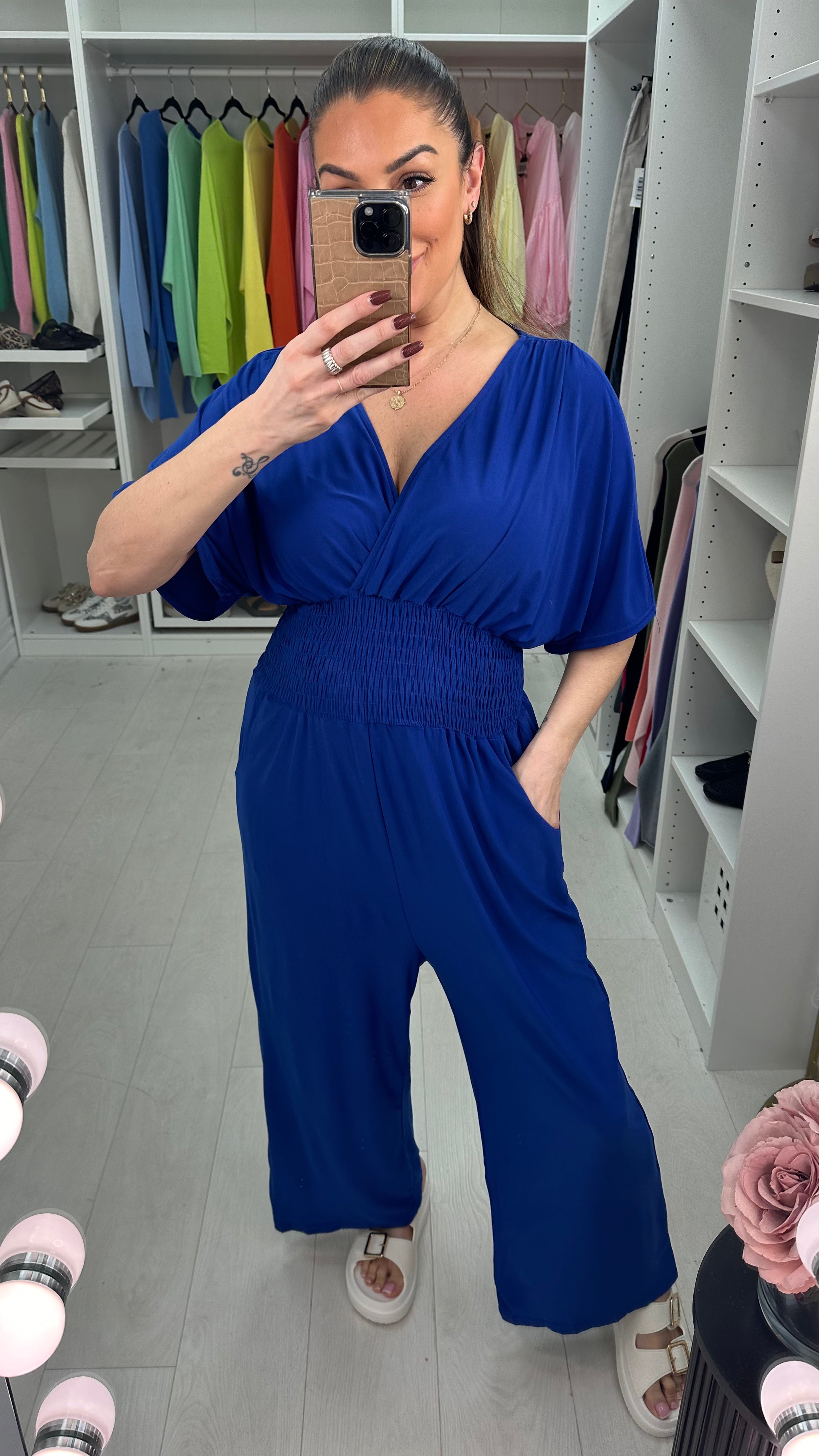 Daphne Plain Elasticated Waist  Jumpsuit