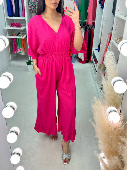 Cassis Crepe Wide Leg Jumpsuit