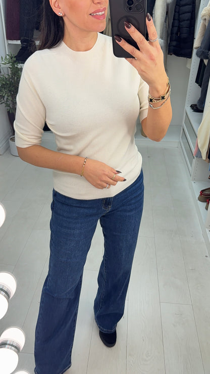 Korine Plain Short Sleeve Thin Knit Jumper