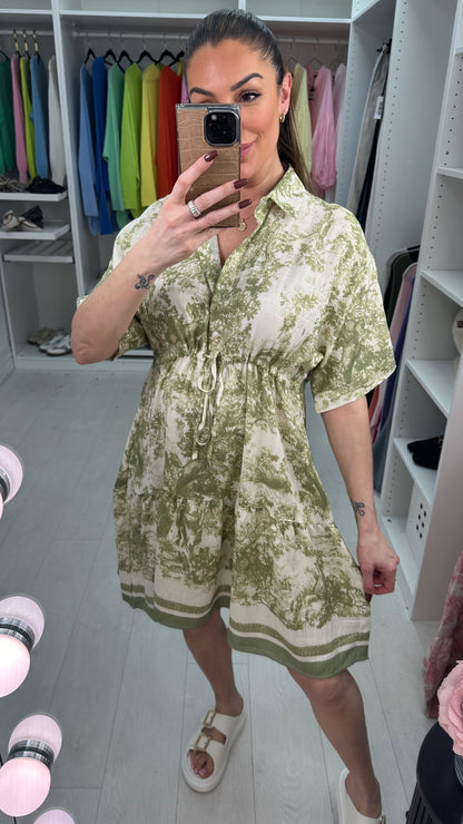 Melina Tree Print Tie Waist Dress