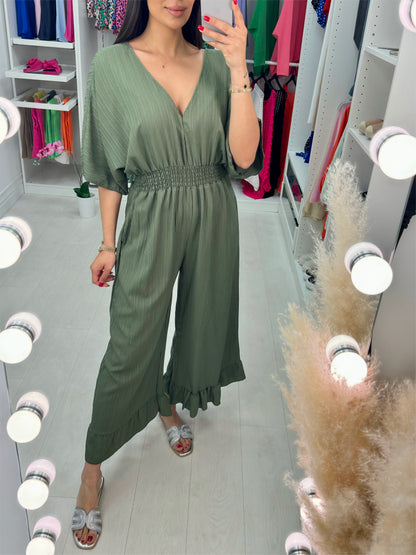 Cassis Crepe Wide Leg Jumpsuit