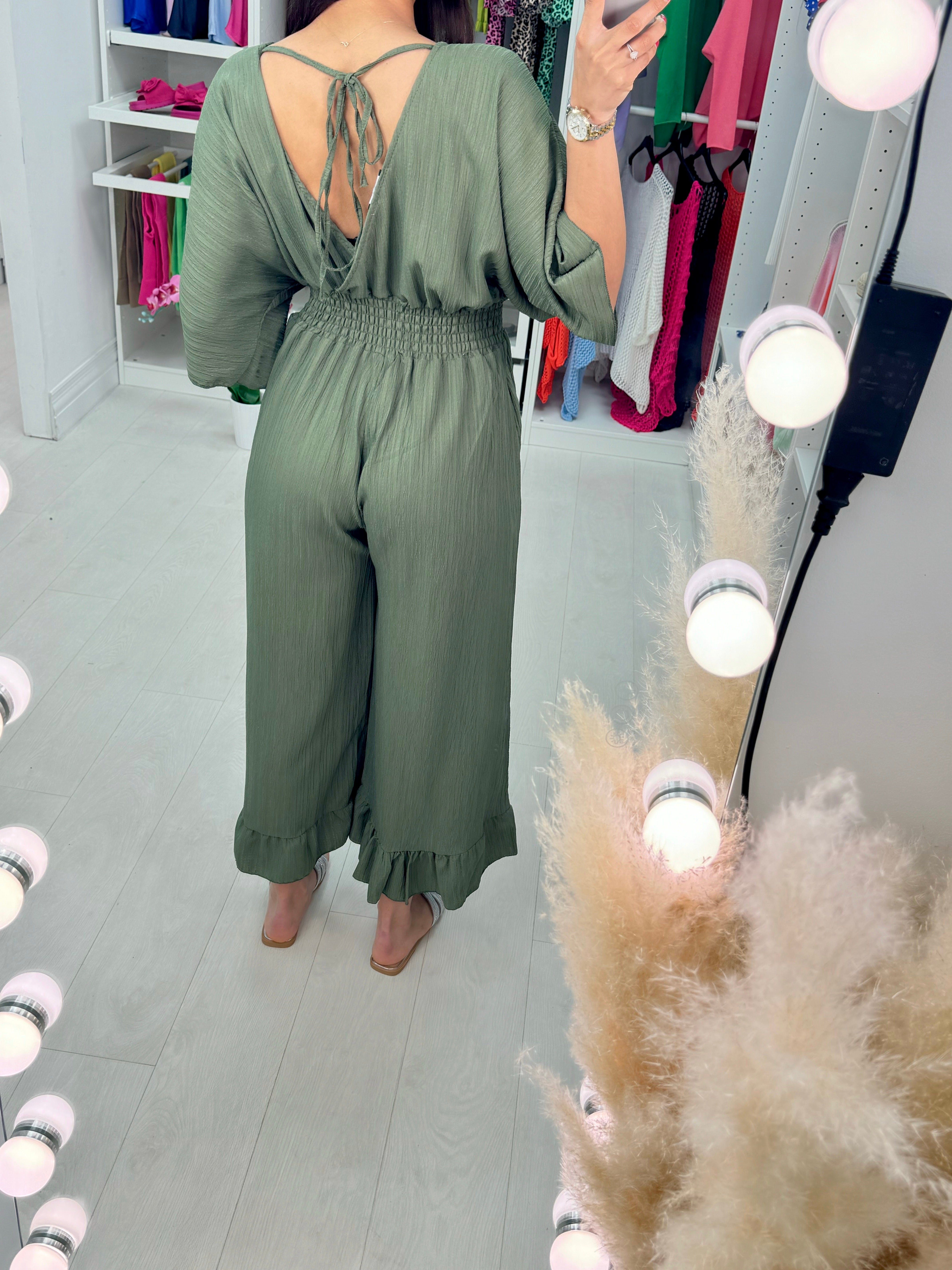 Cassis Crepe Wide Leg Jumpsuit