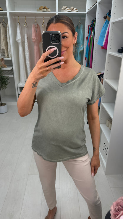 Elvira Plain V Neck T-Shirt