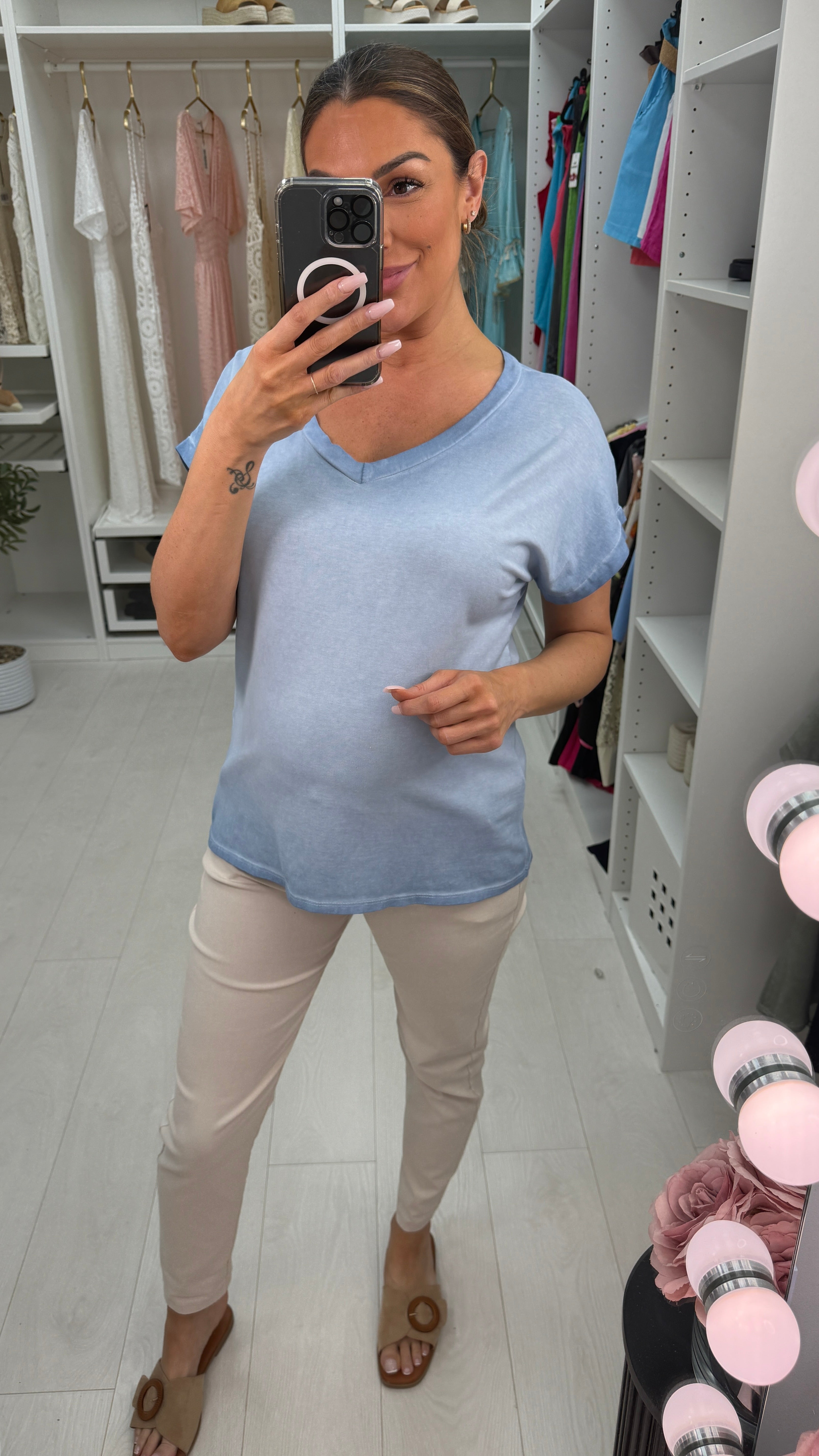 Elvira Plain V Neck T-Shirt