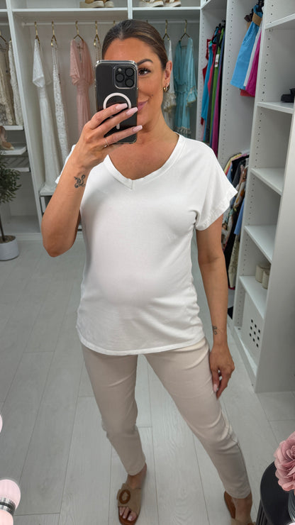 Elvira Plain V Neck T-Shirt