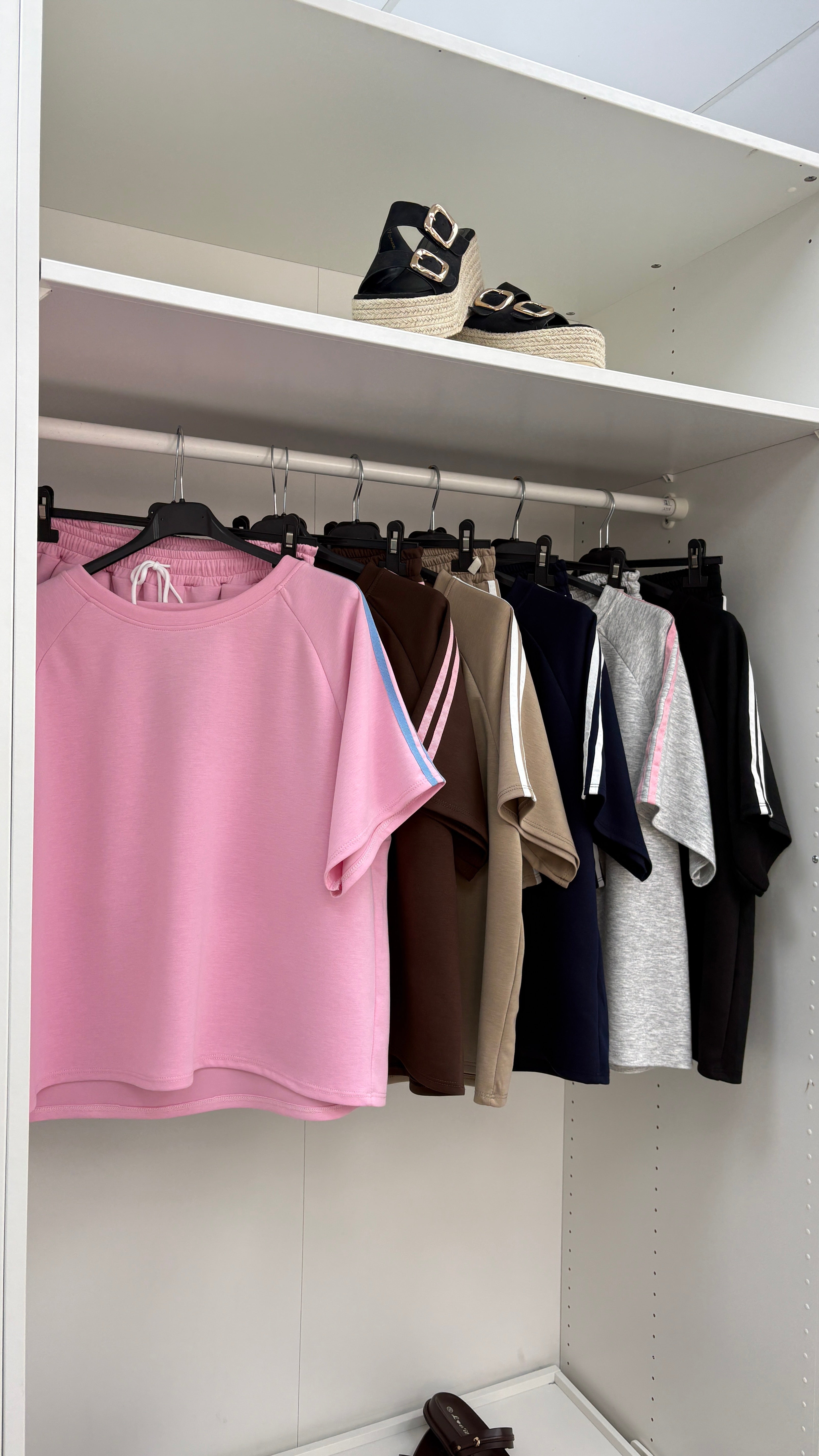 Solenne Plain Side Stripe Detailed Shorts Co-Ord Set