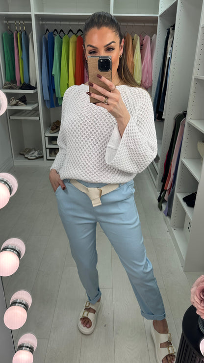 Amor Plain Magic Fit Belted Trousers