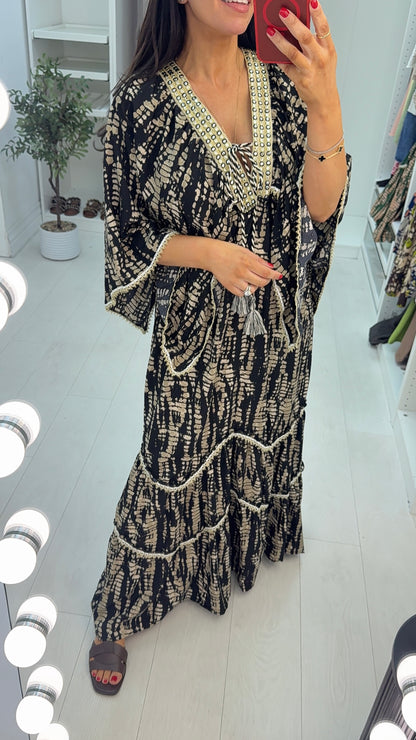 Evora Embellished Boho Maxi Dress