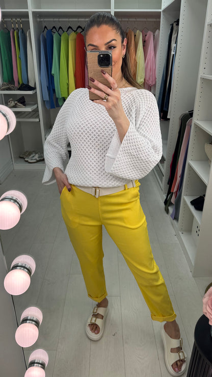 Amor Plain Magic Fit Belted Trousers