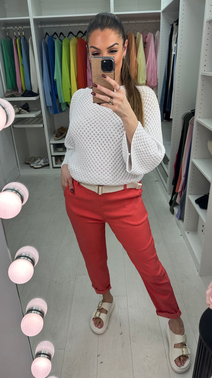 Amor Plain Magic Fit Belted Trousers