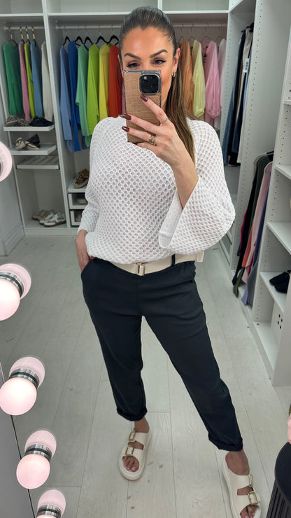 Amor Plain Magic Fit Belted Trousers