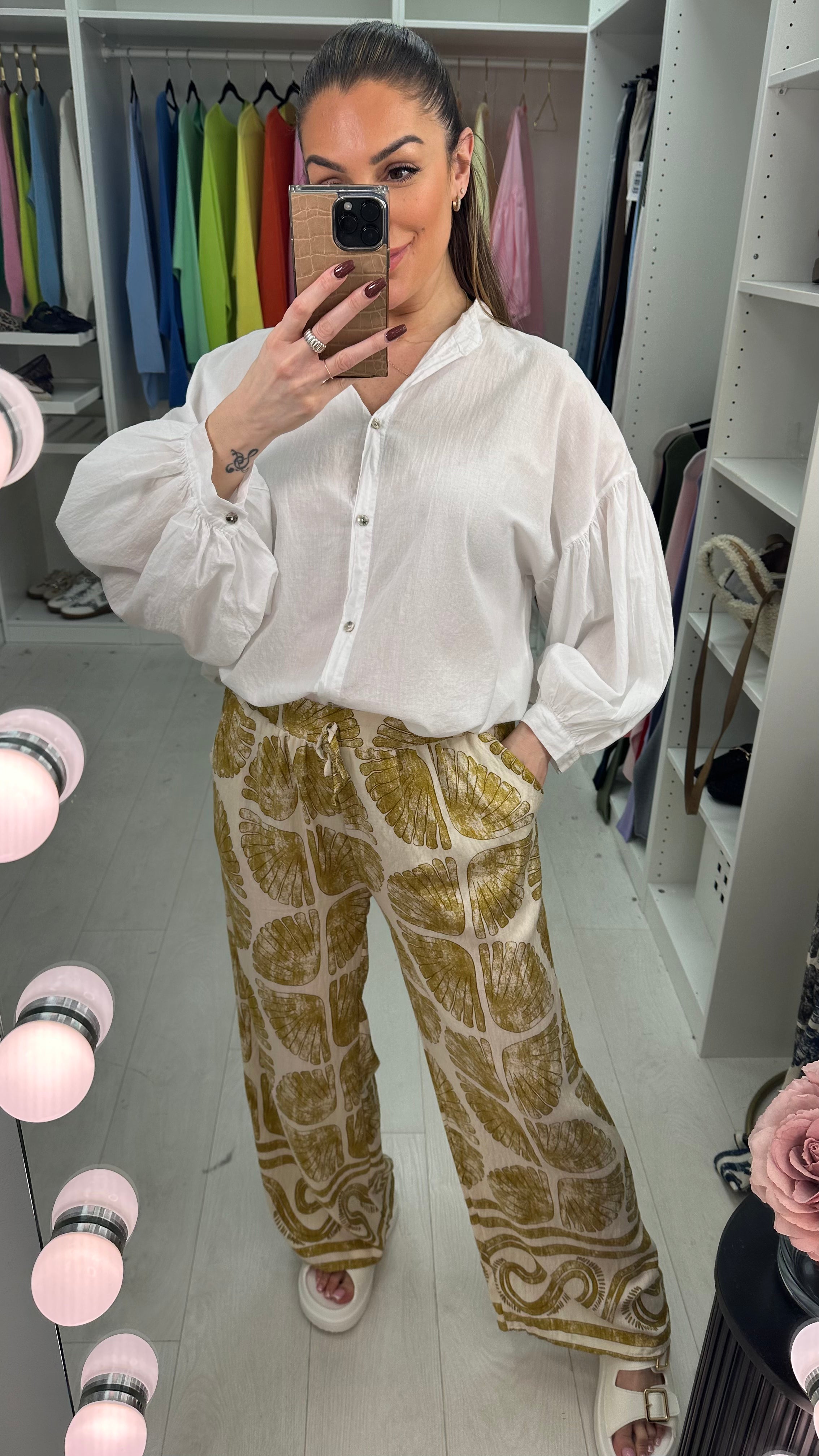 Astrid Abstract Print Elasticated Loose Fit Trousers