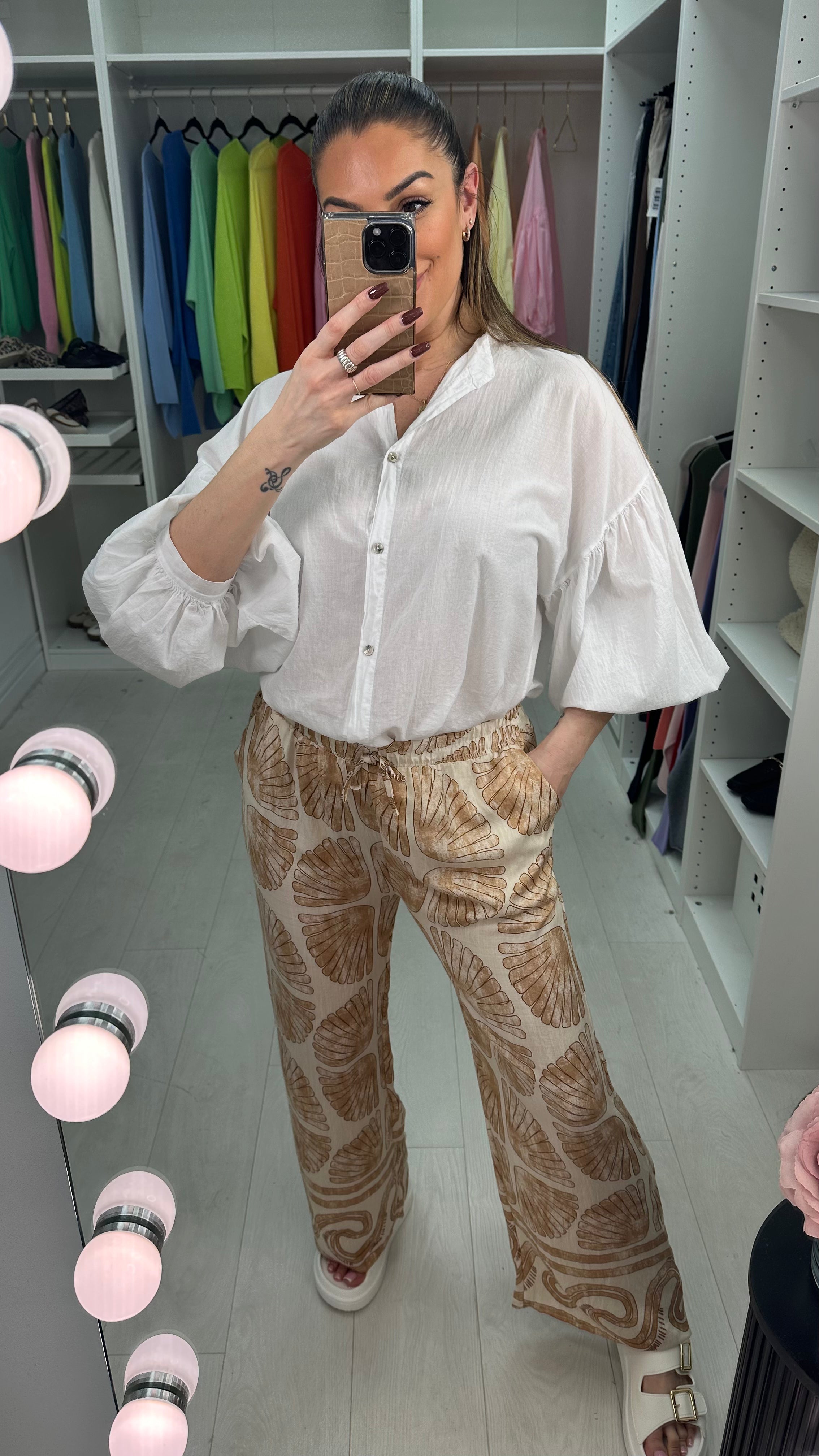 Astrid Abstract Print Elasticated Loose Fit Trousers