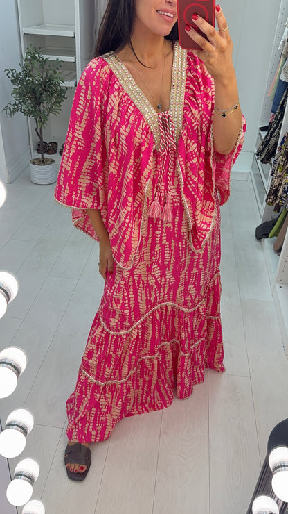 Evora Embellished Boho Maxi Dress