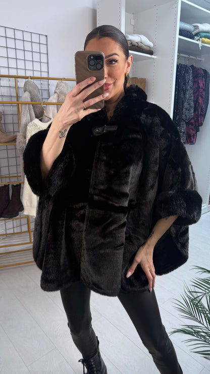 Davina Faux Fur Poncho Jacket