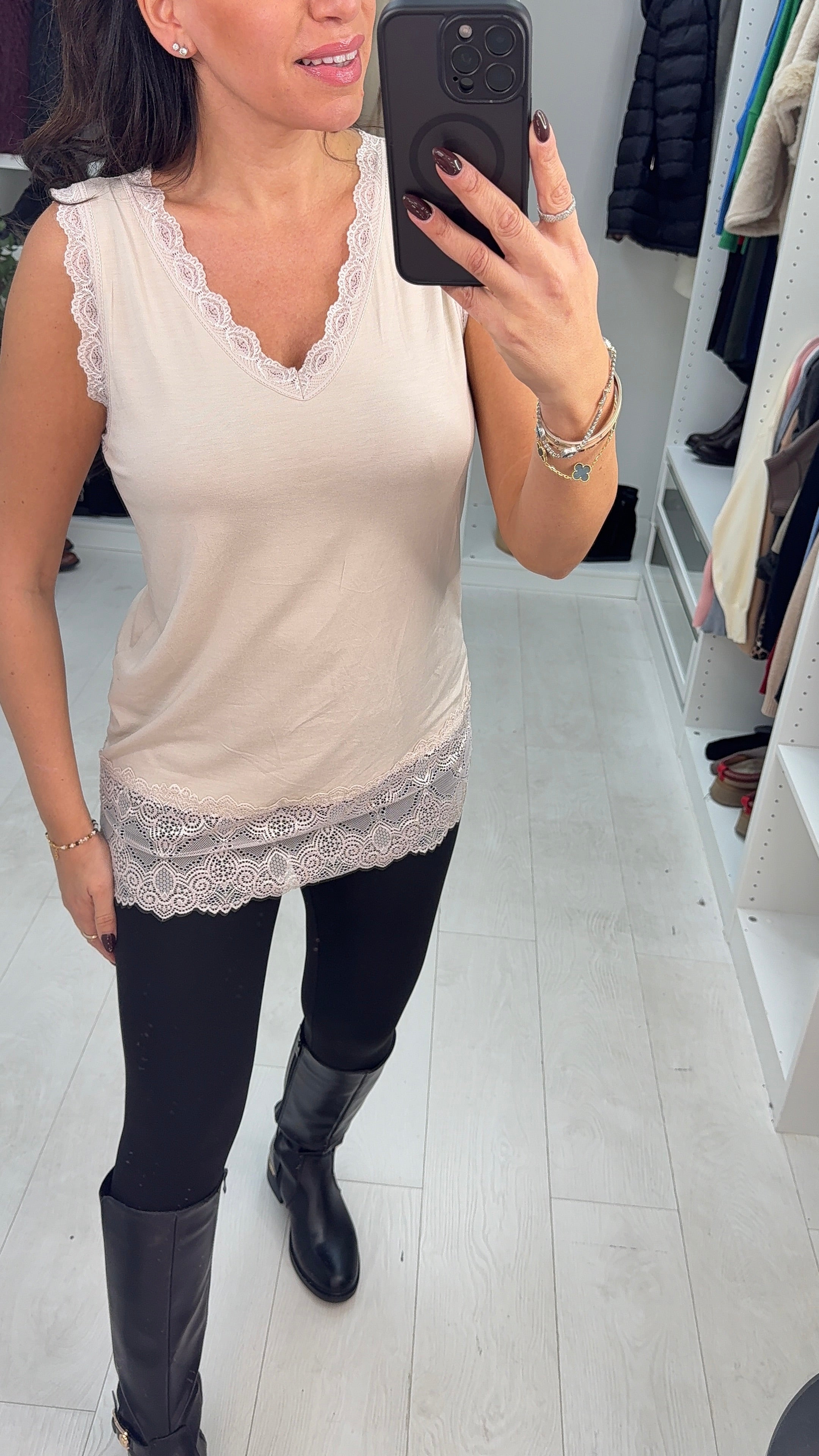 Kirstan Place Lace Hem Vest Top