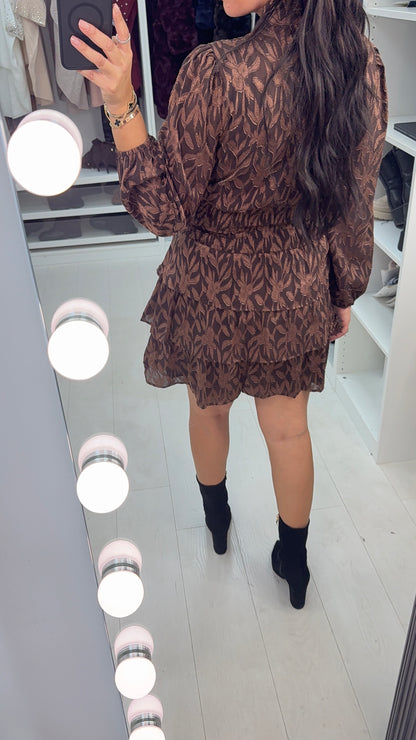 Krissy Printed Shirred Waist Mini Dress