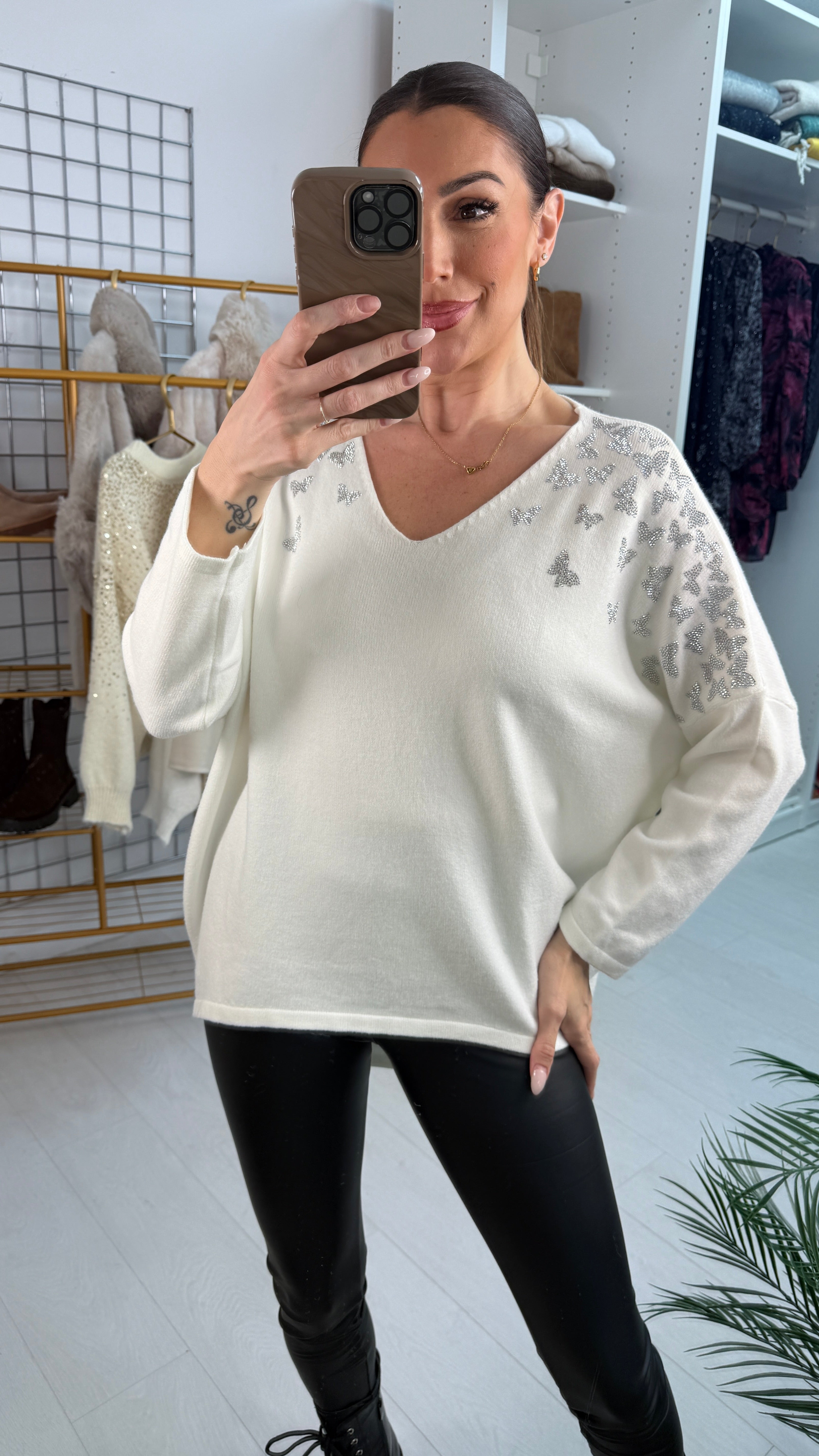 Evelyn Plain Butterfly Detail Jumper