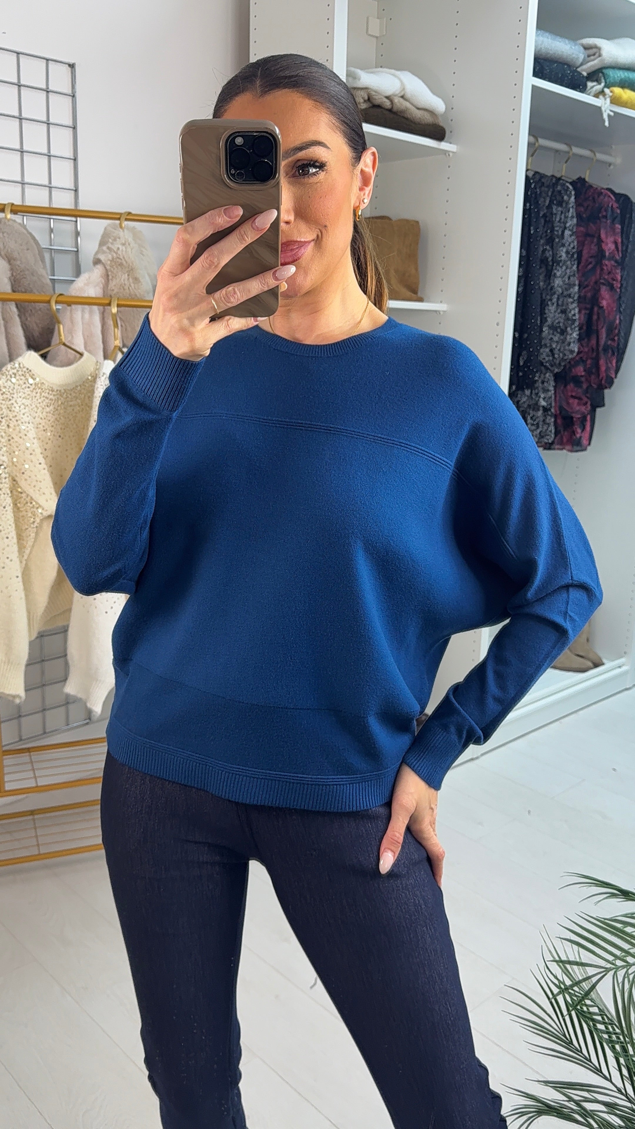 Sorina Plain Batwing Sleeve Jumper