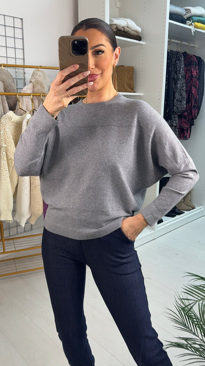 Sorina Plain Batwing Sleeve Jumper