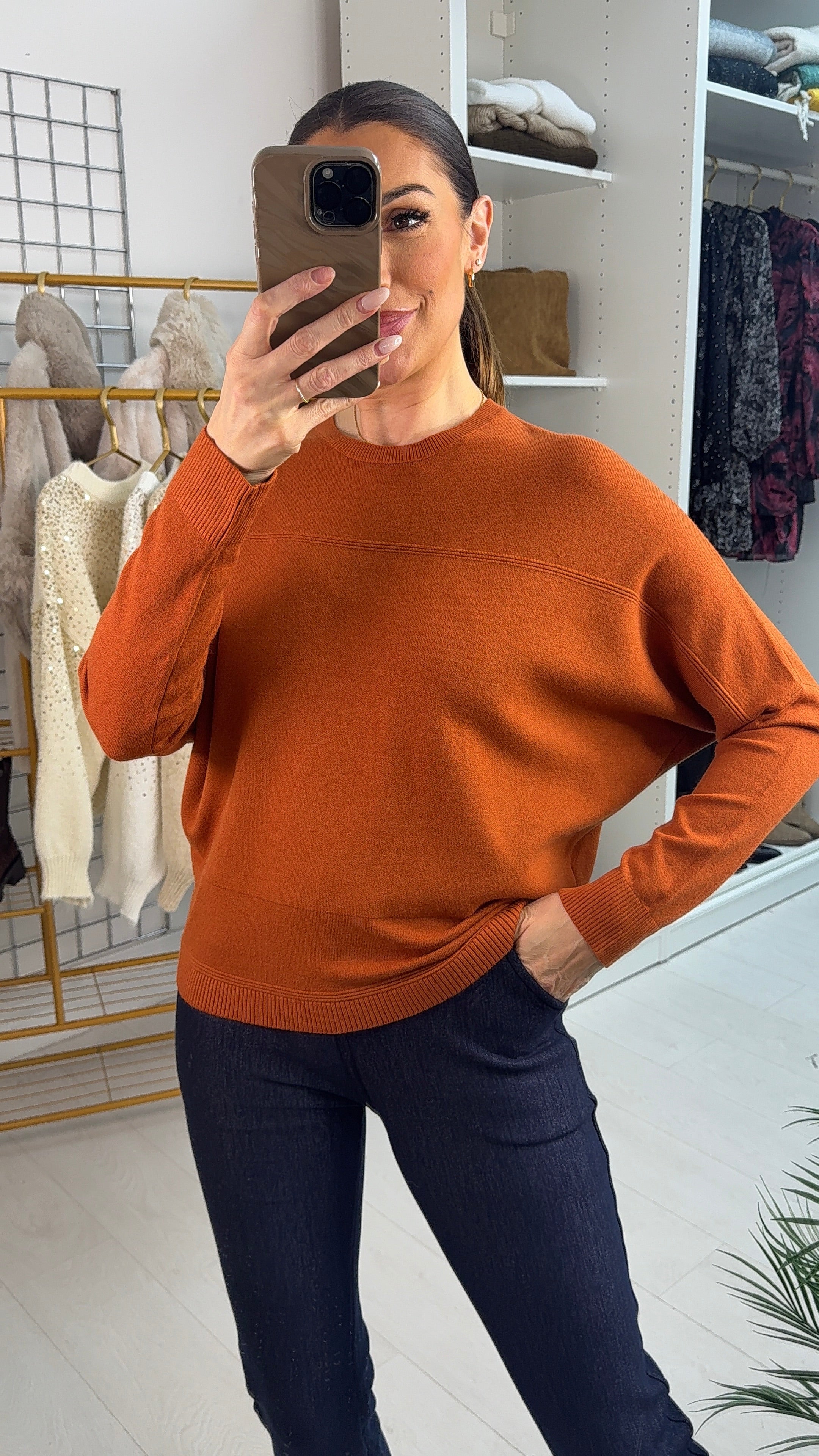 Sorina Plain Batwing Sleeve Jumper