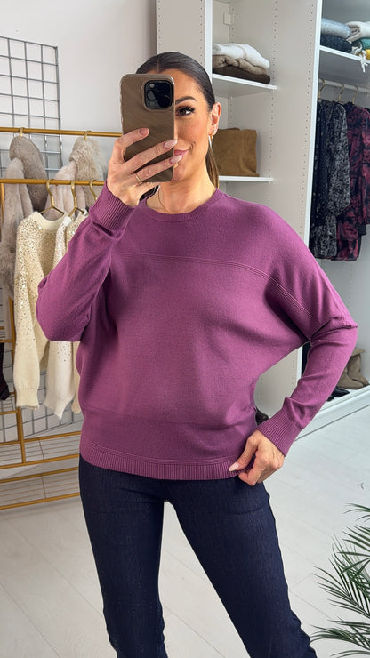 Sorina Plain Batwing Sleeve Jumper