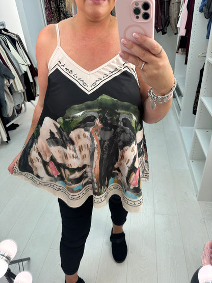 Leora Strappy Loose Fit Silk Top