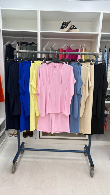 Leah Plain Loose Fit Crepe Co-Ord Set