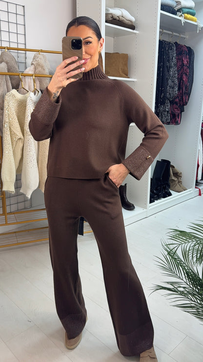 Ritchie Plain Lurex Hem Loungewear Set